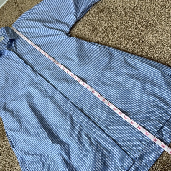 Modern Citizen Emma Open-Back Button Down Stripe Shirt Dress Blue White - Picture 13 of 13